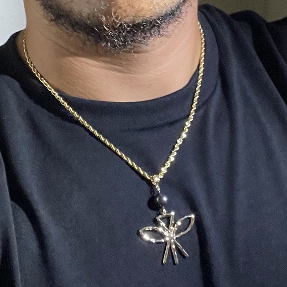 14k Gold KANAKA MAOLI w/ Tahitian Pearl PENDANT - Picture 8 of 10